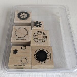 Stampin' Up! Rubber Stamp Set Two-step Stamping Seeing Spots - Flowers, Circles